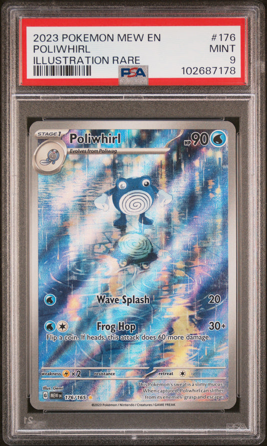 2023 POKEMON MEW EN-151 POLIWHIRL #176 ILLUSTRATION RARE PSA 9