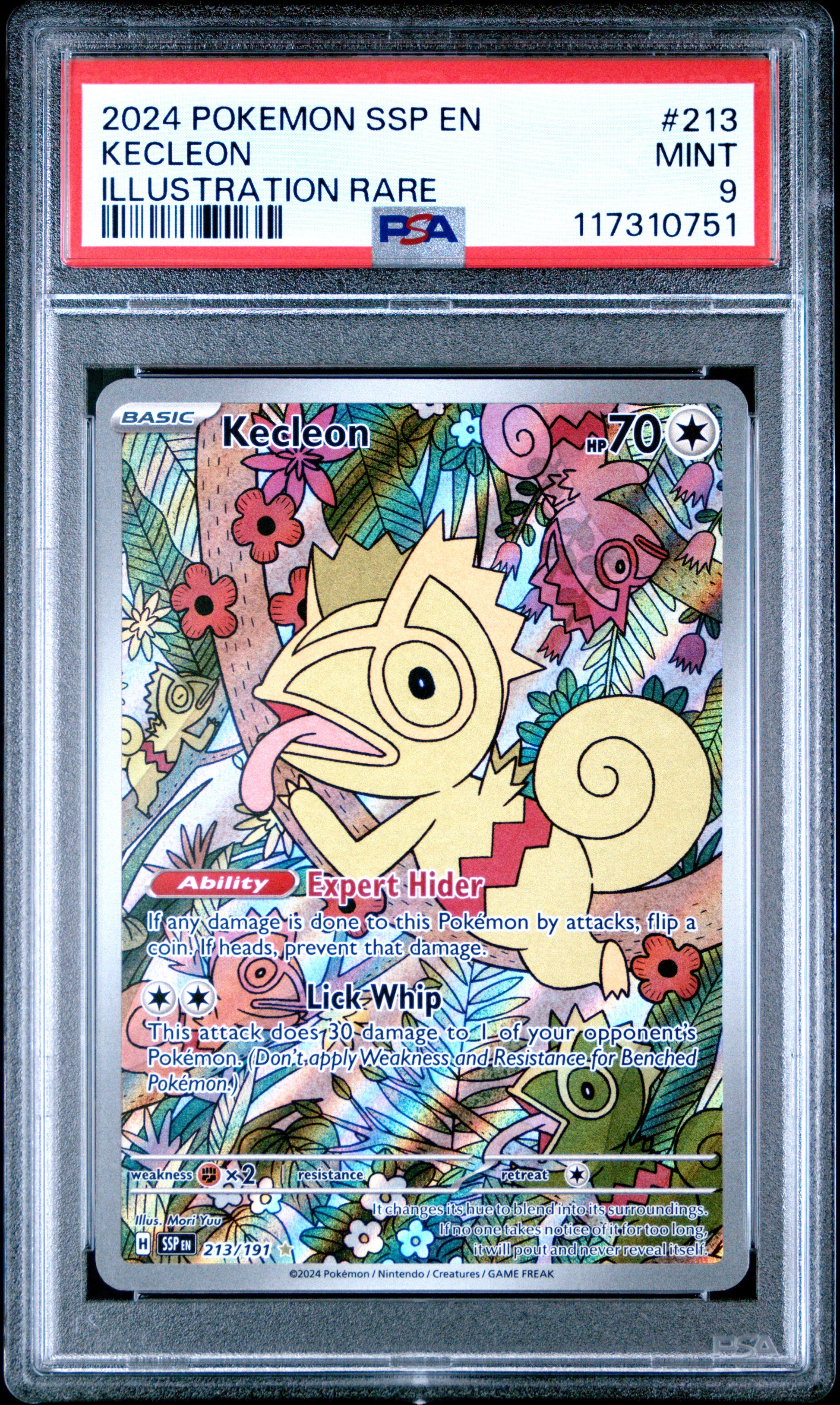 2024 POKEMON SSP EN-SURGING SPARKS KECLEON #213 PSA 9 - Image 1
