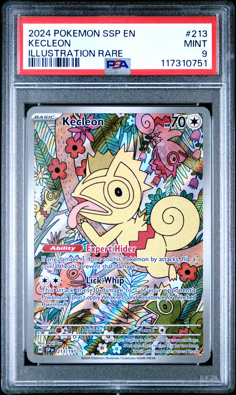 2024 POKEMON SSP EN-SURGING SPARKS KECLEON #213 PSA 9 - Image 1