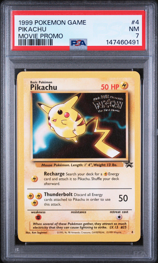 1999 POKEMON GAME MOVIE PIKACHU #4 MOVIE PROMO PSA 7