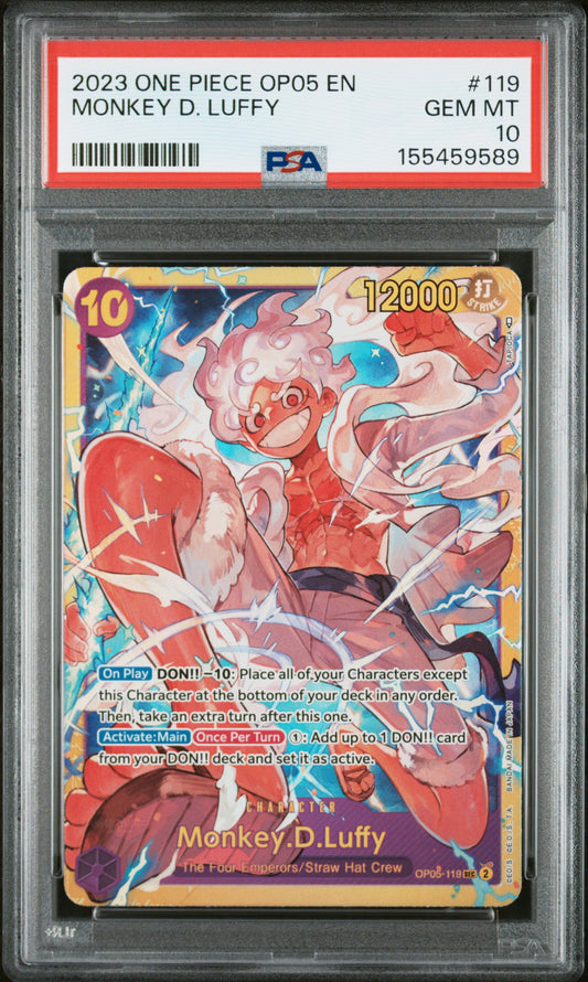 2023 ONE PIECE OP05-AWAKENING OF THE NEW ERA MONKEY D. LUFFY #119 PSA 10