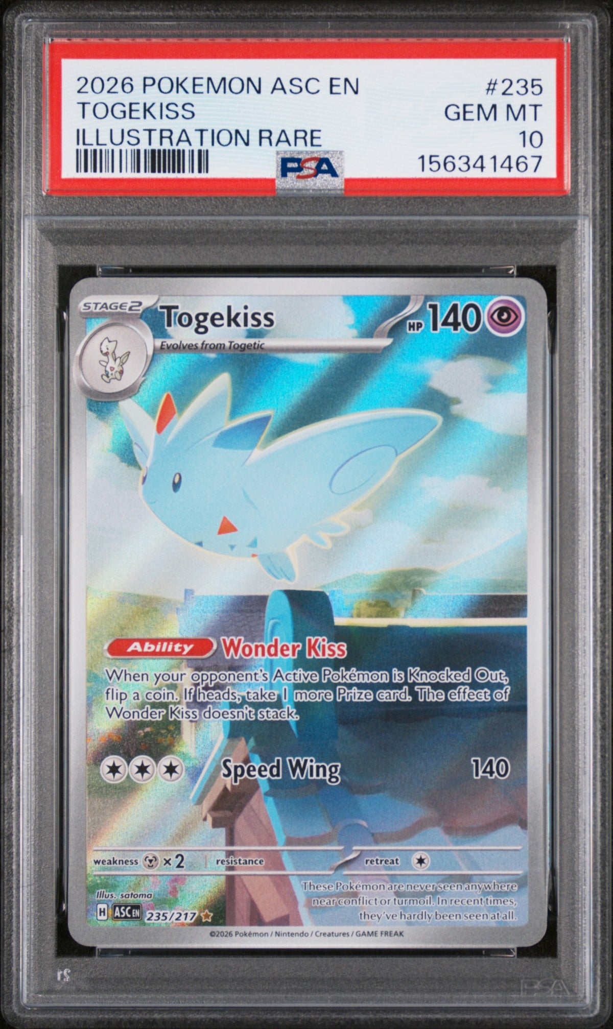 2026 POKEMON ASC EN-ASCENDED HEROES TOGEKISS #235 ILLUSTRATION RARE PSA 10