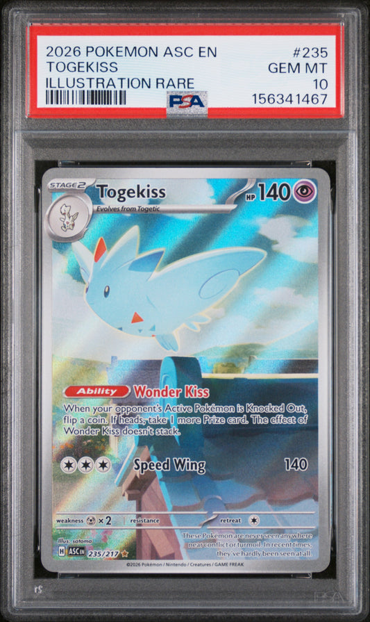 2026 POKEMON ASC EN-ASCENDED HEROES TOGEKISS #235 ILLUSTRATION RARE PSA 10