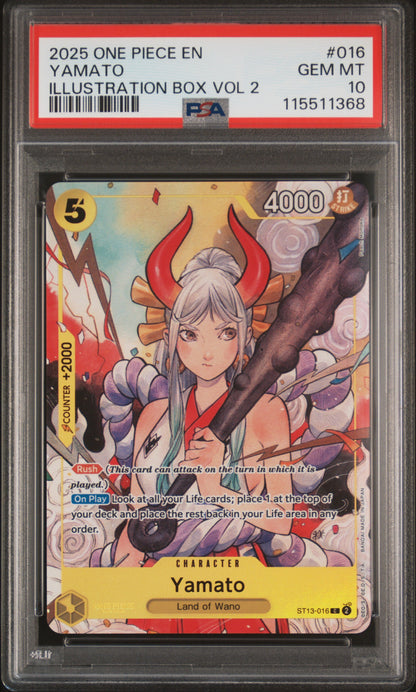 2025 ONE PIECE PROMOS YAMATO #016 ILLUSTRATION BOX VOL.2 PSA 10