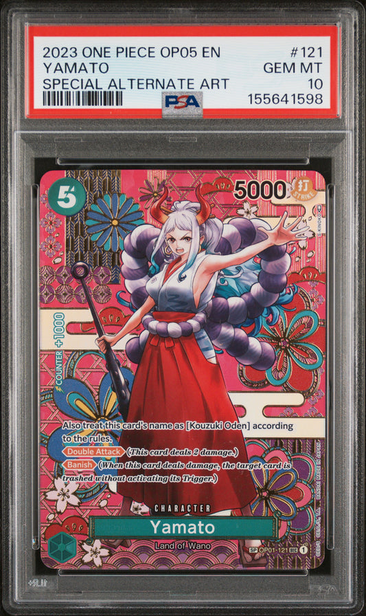 2023 ONE PIECE OP05-AWAKENING OF THE NEW ERA YAMATO #121 SPECIAL ALTERNATE ART PSA 10