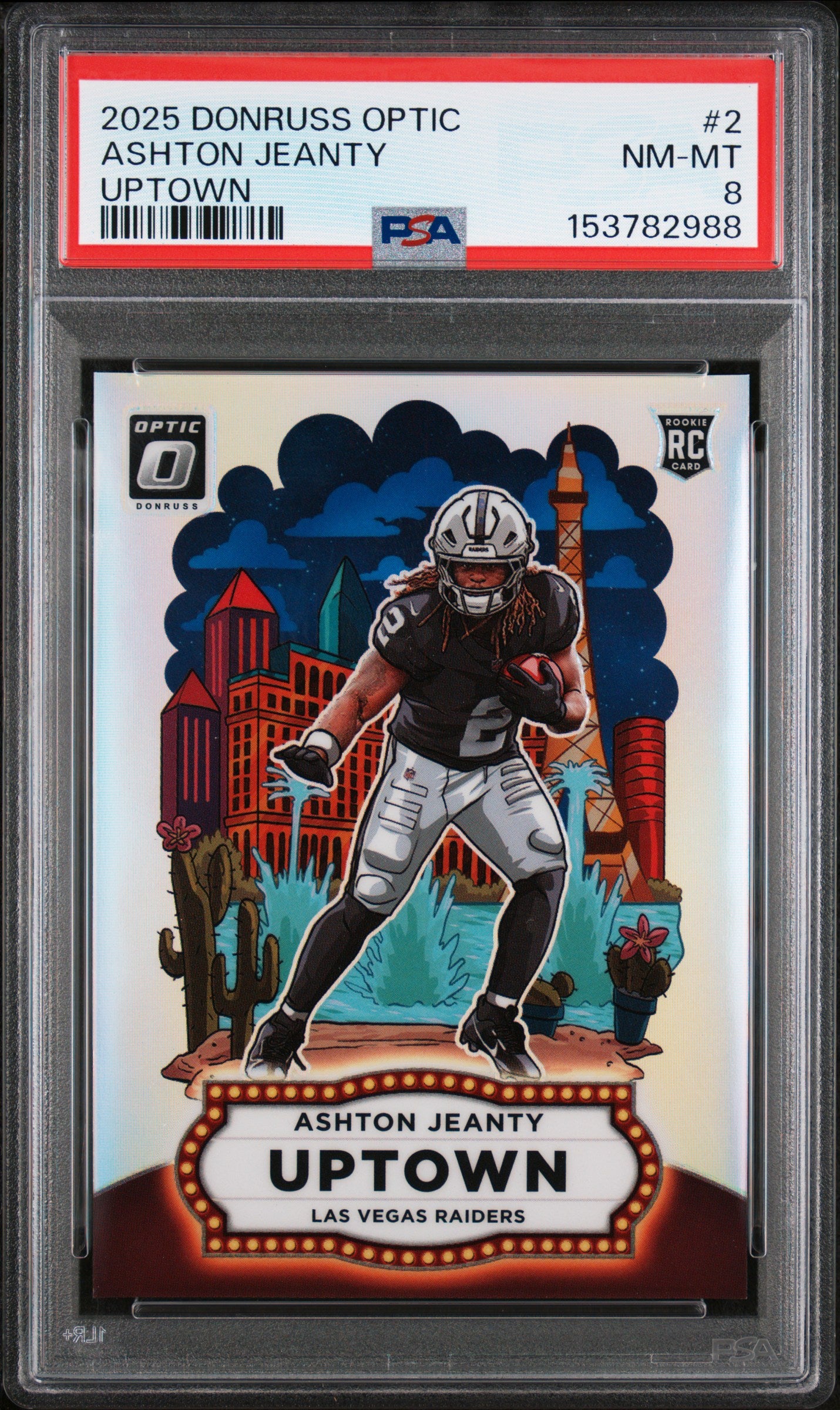 2025 PANINI DONRUSS OPTIC UPTOWN ASHTON JEANTY #2 PSA 8