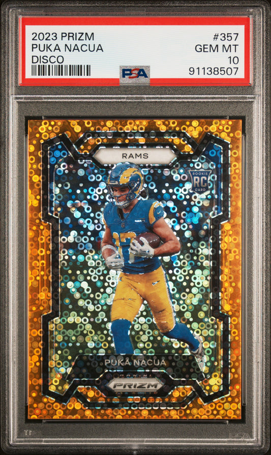 2023 PANINI PRIZM PUKA NACUA #357 DISCO PRIZM PSA 10