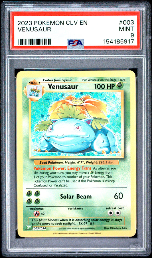 2023 POKEMON CLV-TRADING CARD GAME CLASSIC VENUSAUR & LUGIA ex DECK VENUSAUR #003 PSA 9