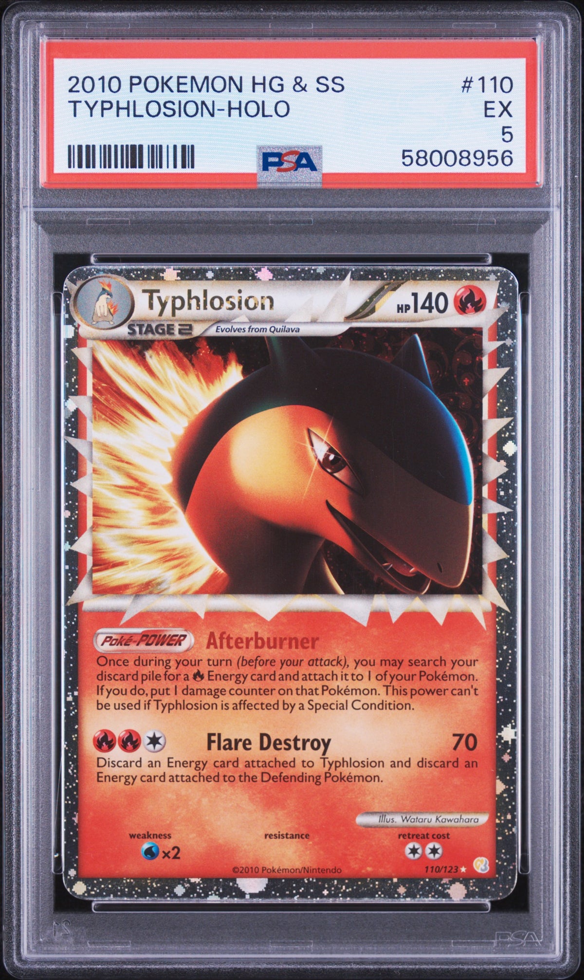 2010 POKEMON HEARTGOLD & SOULSILVER TYPHLOSION-HOLO #110 PSA 5