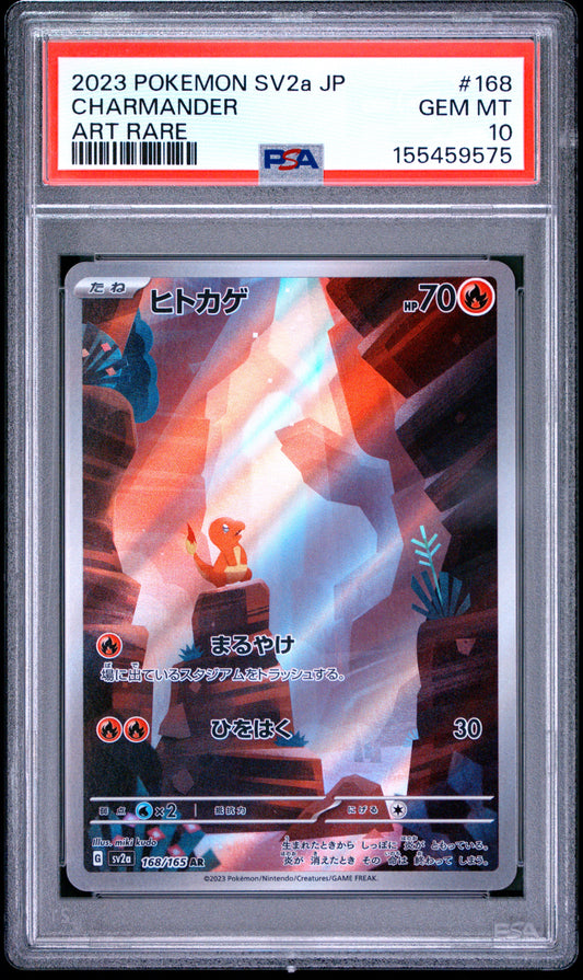 2023 POKEMON JAPANESE SV2a-POKEMON CARD 151 CHARMANDER #168 ART RARE PSA 10