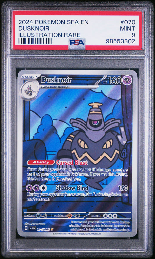 2024 POKEMON SFA EN-SHROUDED FABLE DUSKNOIR #070 ILLUSTRATION RARE PSA 9