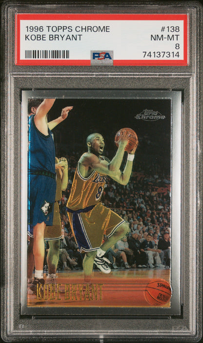1996 TOPPS CHROME KOBE BRYANT #138 PSA 8
