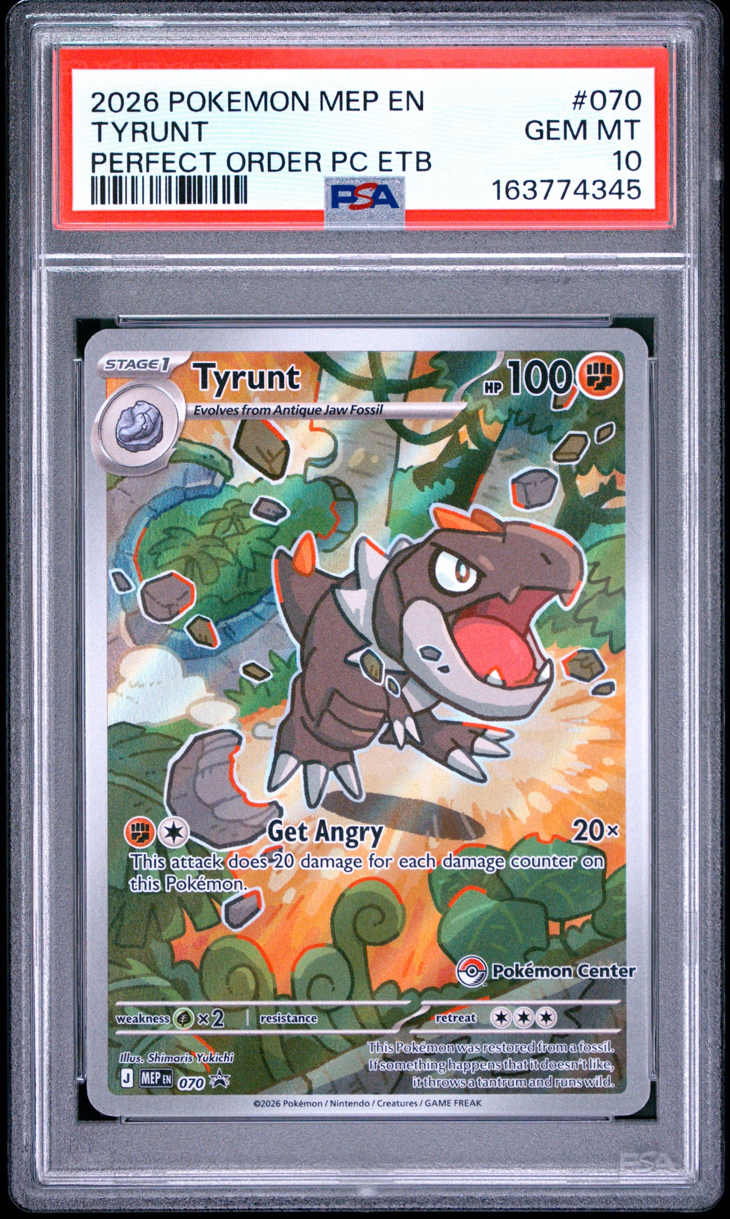 2026 POKEMON MEP EN-ME BLACK STAR PROMO TYRUNT #070 PERFECT ORDER PC ETB PSA 10