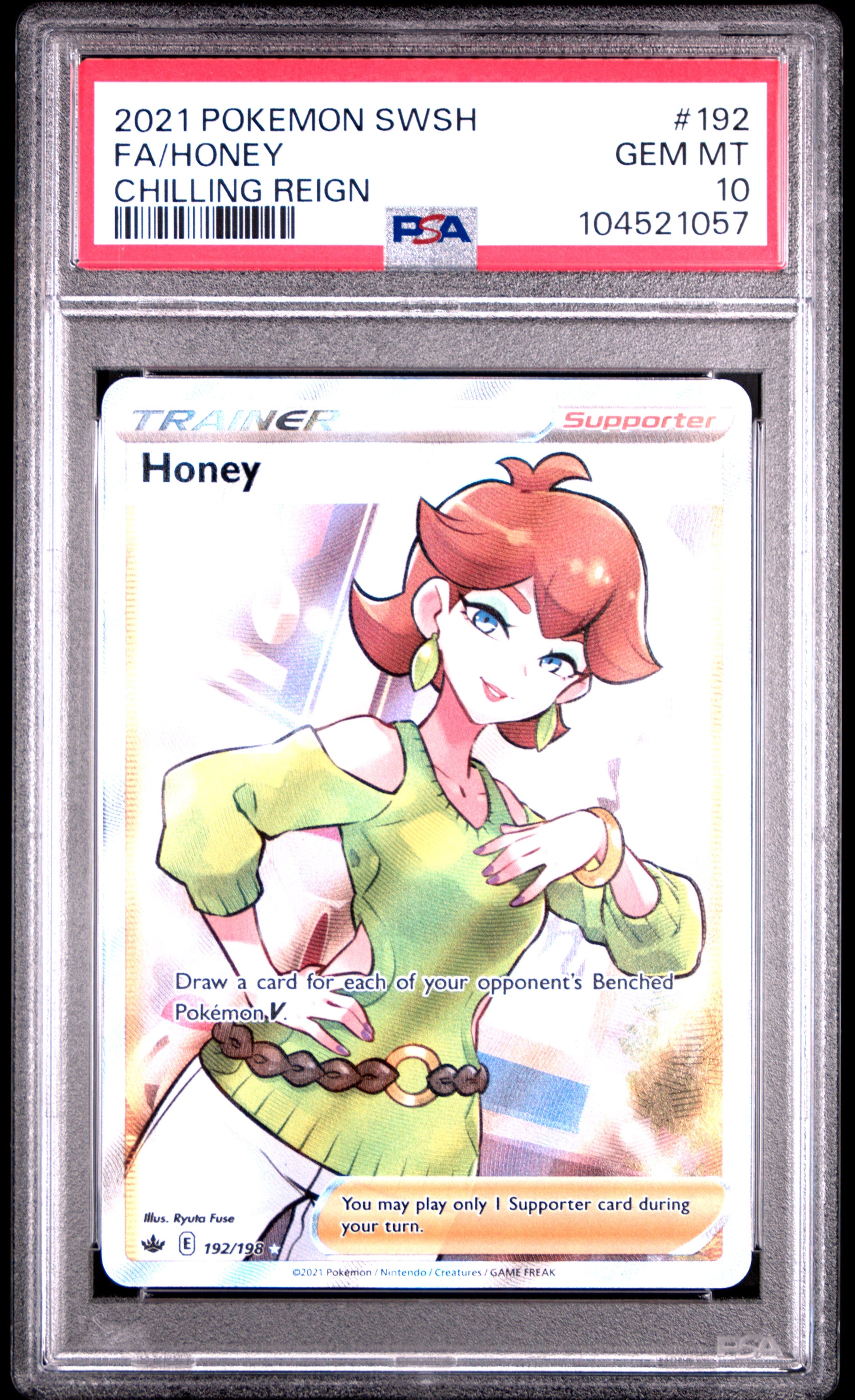 2021 POKEMON SWORD & SHIELD CHILLING REIGN FA/HONEY #192 PSA 10 - Image 2