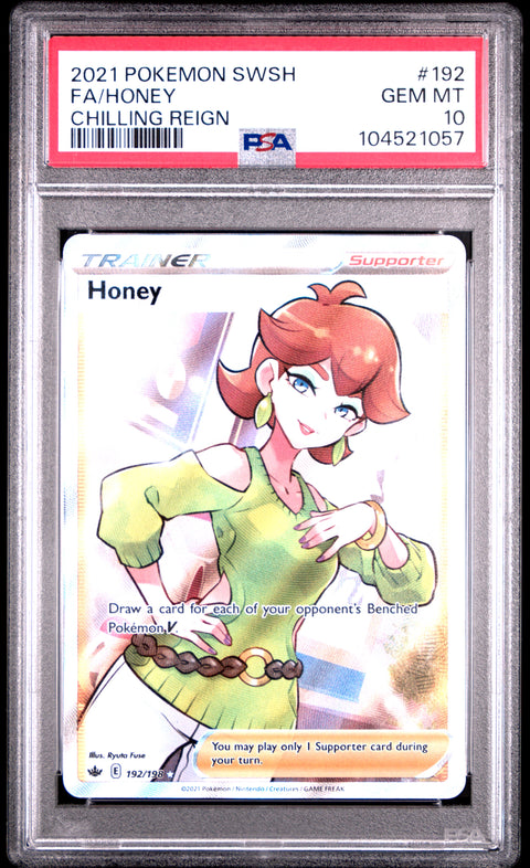 2021 POKEMON SWORD & SHIELD CHILLING REIGN FA/HONEY #192 PSA 10 - Image 2
