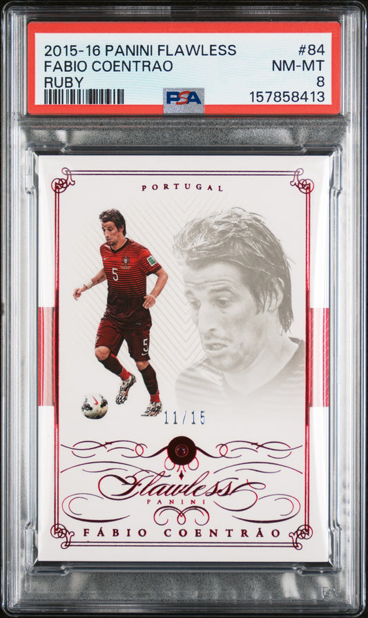 2015 PANINI FLAWLESS FABIO COENTRAO #84 RUBY PSA 8