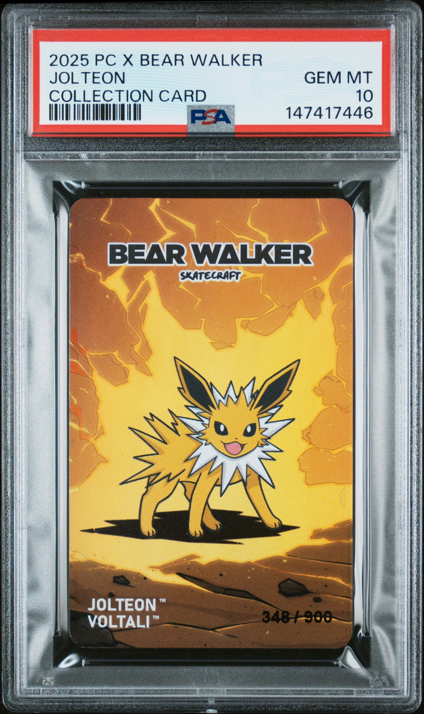 2025 POKEMON CENTER X BEAR WALKER COLLECTION CARDS JOLTEON PSA 10