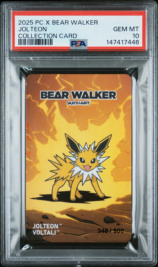 2025 POKEMON CENTER X BEAR WALKER COLLECTION CARDS JOLTEON PSA 10