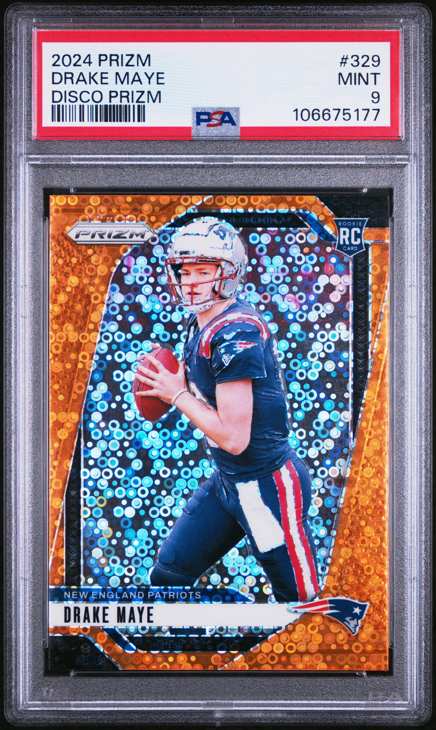 2024 PANINI PRIZM DRAKE MAYE #329 DISCO PRIZM PSA 9