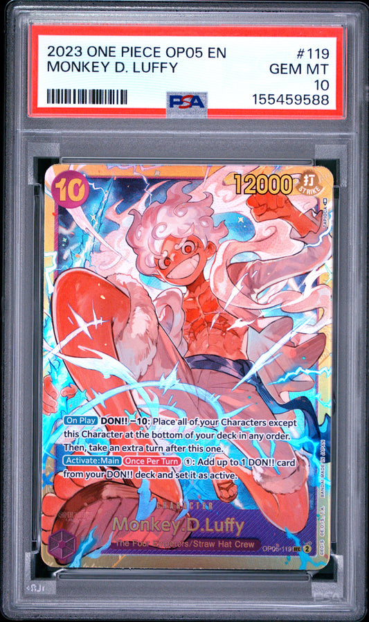 2023 ONE PIECE OP05-AWAKENING OF THE NEW ERA MONKEY D. LUFFY #119 PSA 10