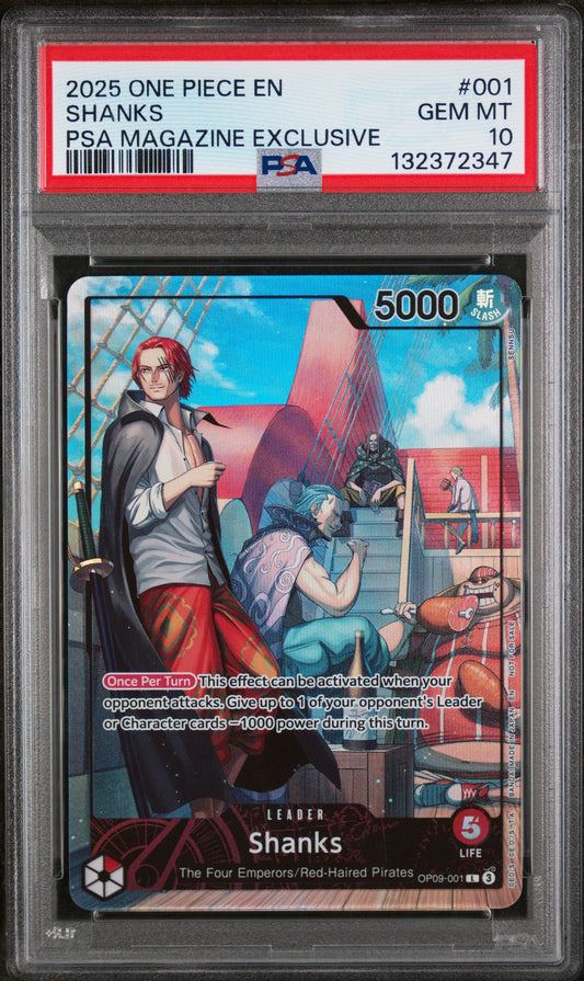 2025 ONE PIECE PROMOS SHANKS #001 PSA MAGAZINE EXCLUSIVE PSA 10