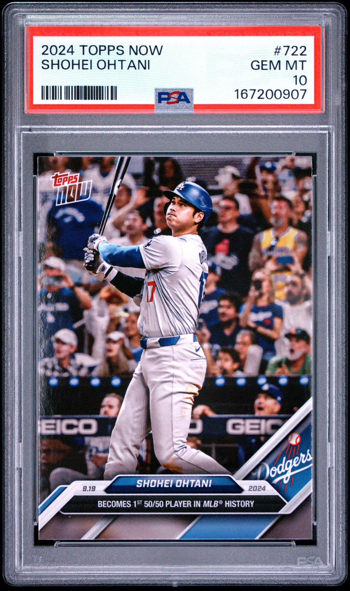 2024 TOPPS NOW SHOHEI OHTANI #722 PSA 10