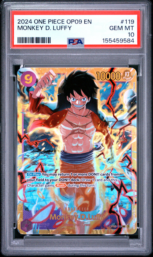 2024 ONE PIECE OP09-EMPERORS IN THE NEW WORLD MONKEY D. LUFFY #119 PSA 10
