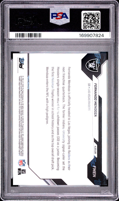 2026 TOPPS NOW FERNANDO MENDOZA #FMEN PSA 9