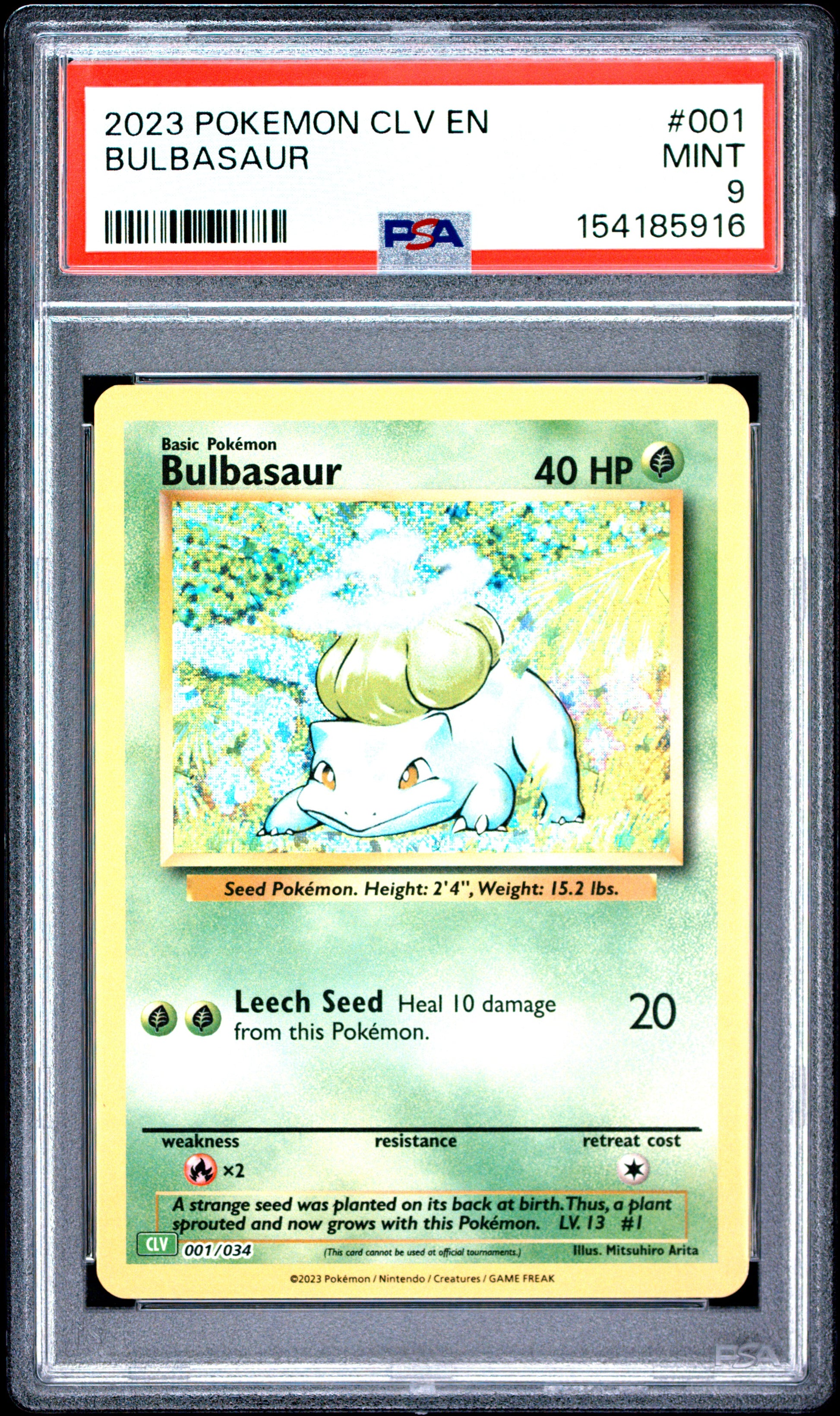 2023 POKEMON CLV-TRADING CARD GAME CLASSIC VENUSAUR & LUGIA ex DECK BULBASAUR #001 PSA 9