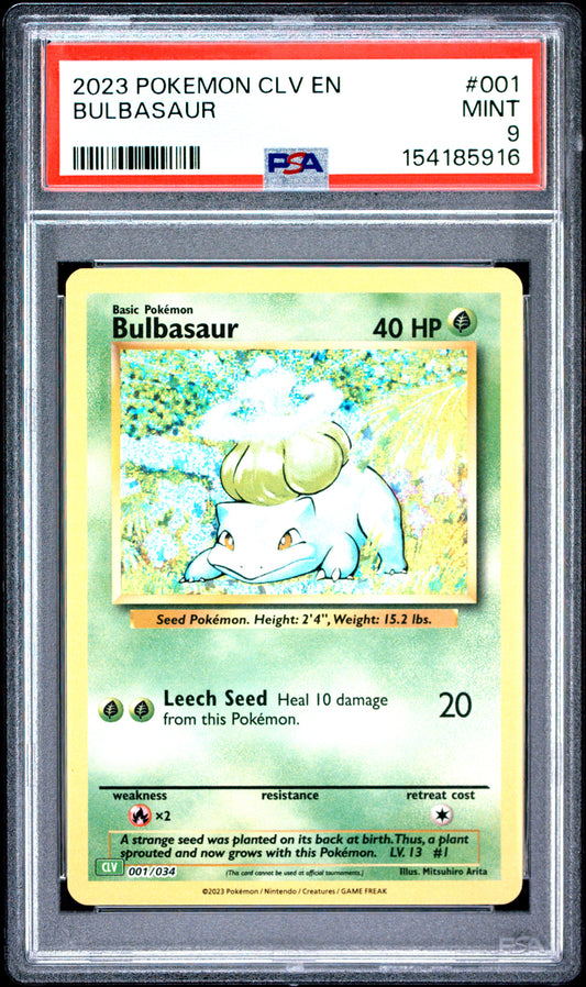 2023 POKEMON CLV-TRADING CARD GAME CLASSIC VENUSAUR & LUGIA ex DECK BULBASAUR #001 PSA 9