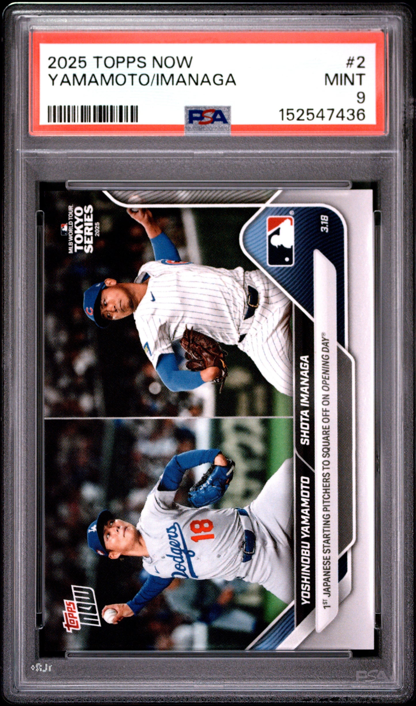 2025 TOPPS NOW YAMAMOTO/IMANAGA #2 PSA 9