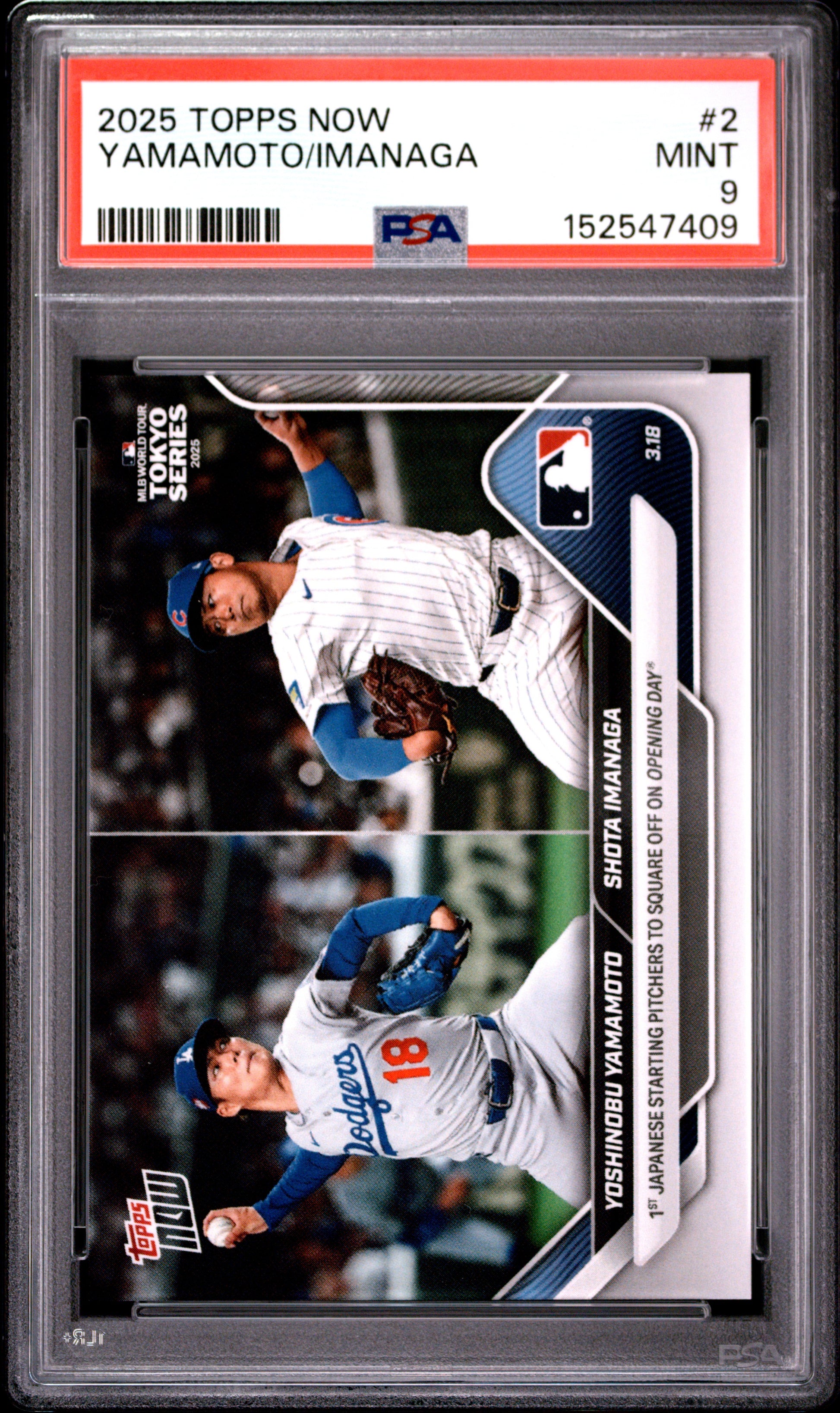 2025 TOPPS NOW YAMAMOTO/IMANAGA #2 PSA 9