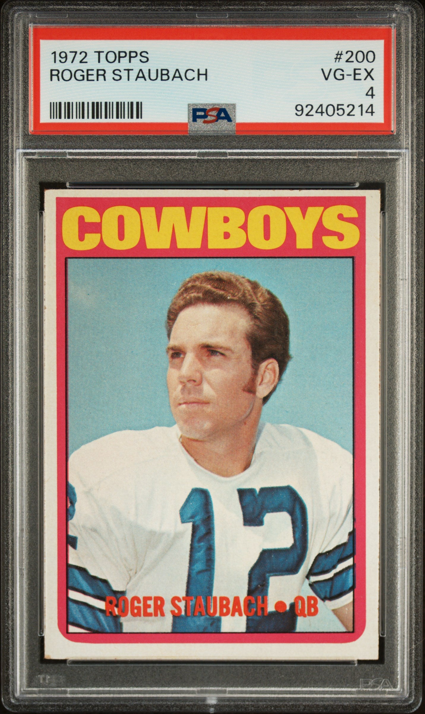 1972 TOPPS ROGER STAUBACH #200 PSA 4