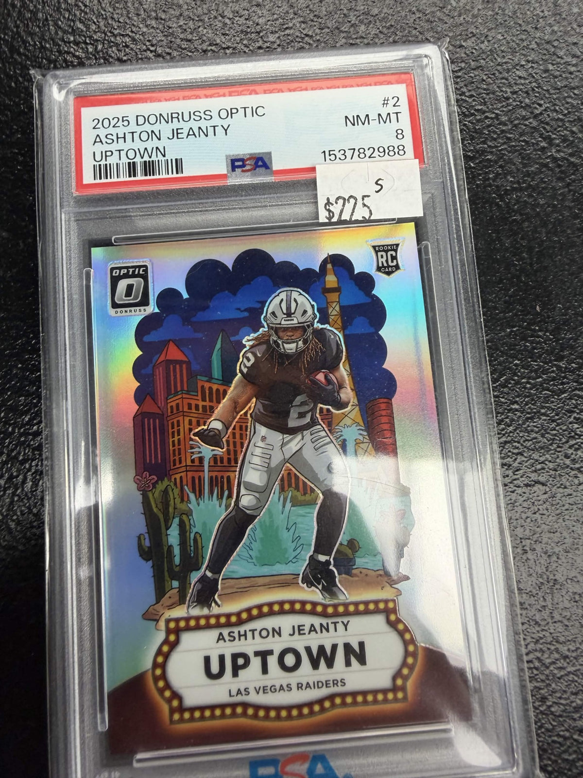2025 Donruss Optic Uptown #2 Ashton Jeanty PSA 8 certificate 153782988