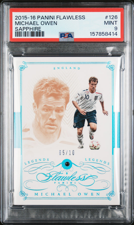2015 PANINI FLAWLESS MICHAEL OWEN #126 SAPPHIRE PSA 9