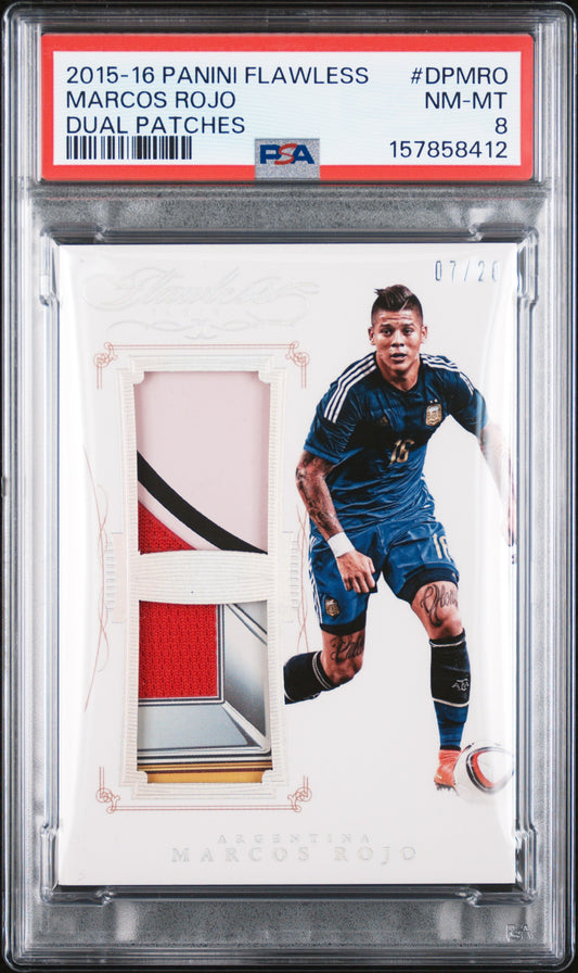 2015 PANINI FLAWLESS DUAL PATCHES MARCOS ROJO #DPMRO PSA 8