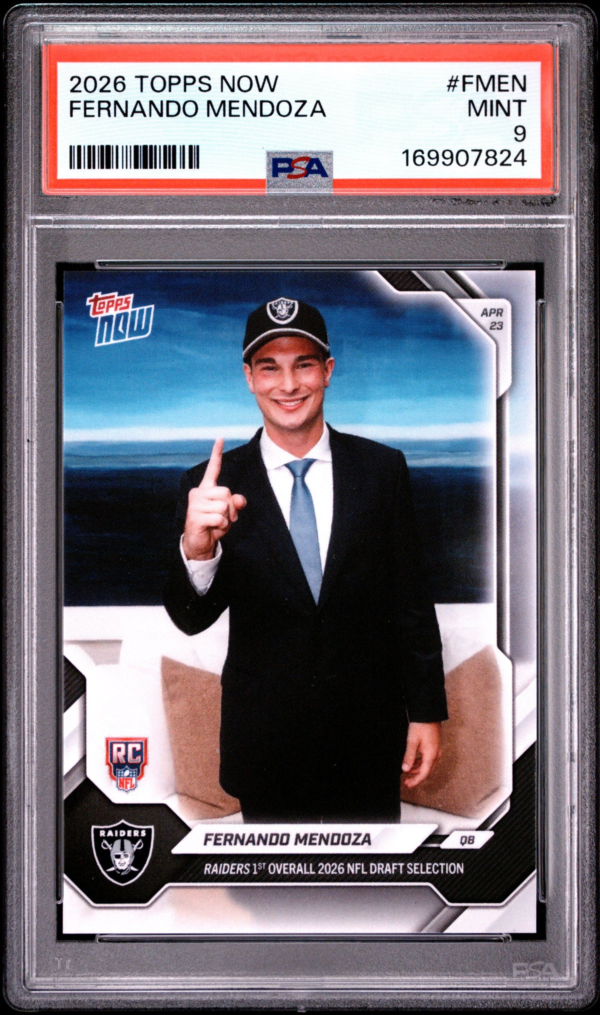 2026 TOPPS NOW FERNANDO MENDOZA #FMEN PSA 9