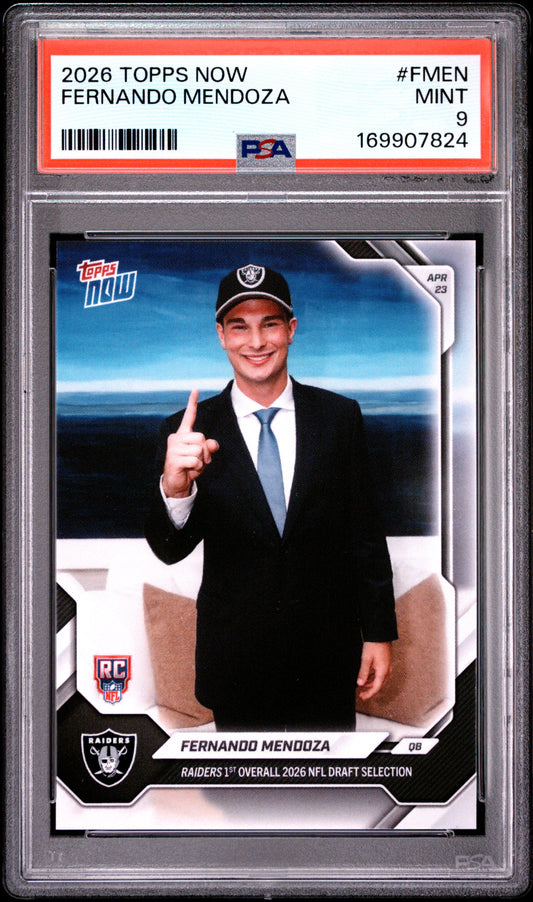 2026 TOPPS NOW FERNANDO MENDOZA #FMEN PSA 9