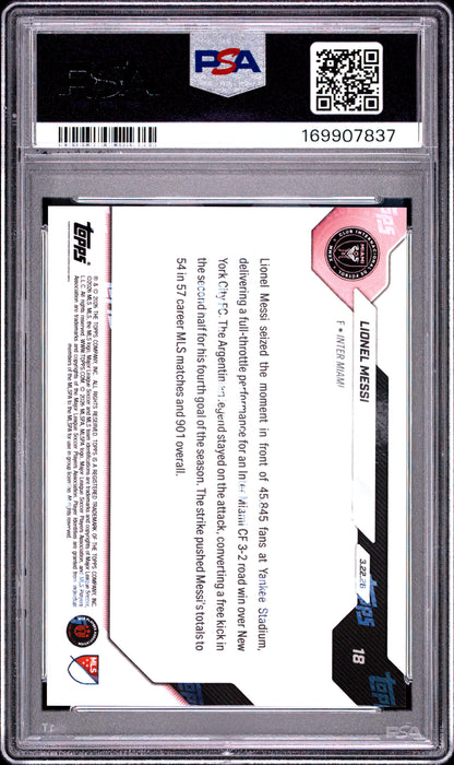 2026 TOPPS NOW MLS LIONEL MESSI #18 PSA 10
