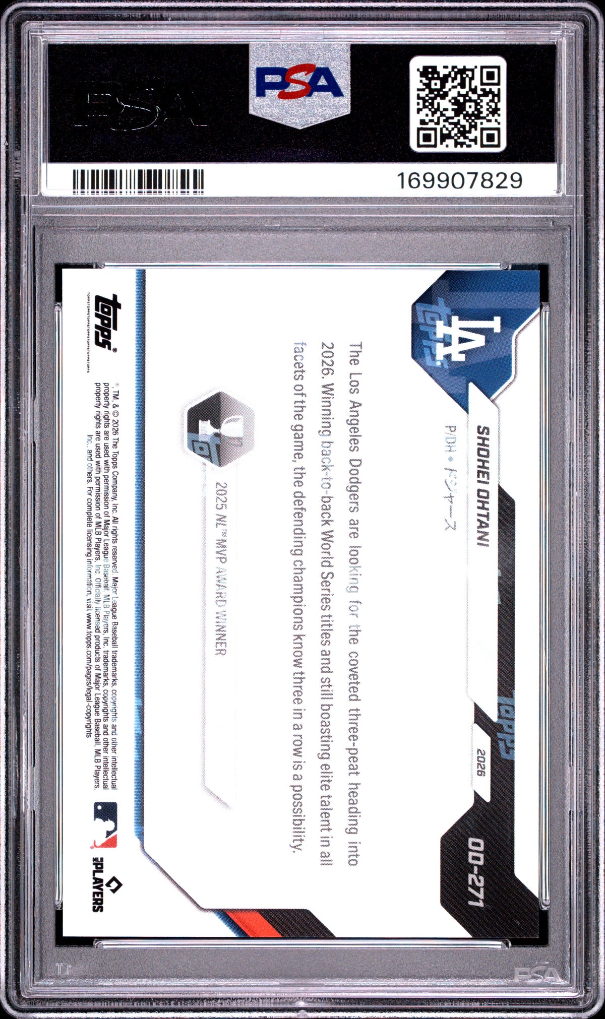 2026 TOPPS NOW ROAD TO OPENING DAY SHOHEI OHTANI #OD-271 ROAD/OPEN DAY-JAPAN EDITION PSA 10
