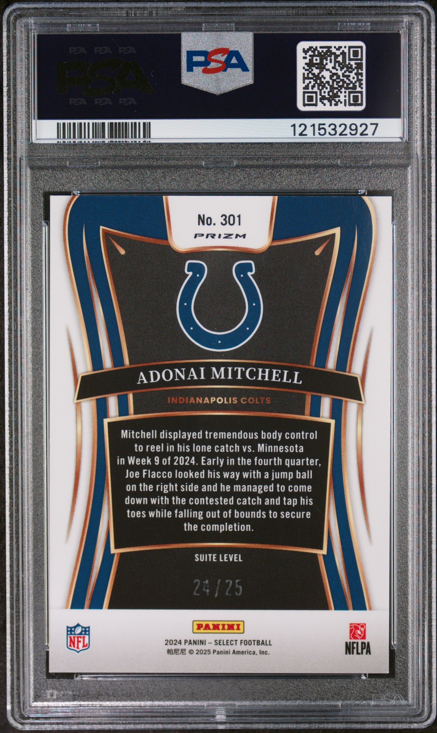 2024 PANINI SELECT ADONAI MITCHELL #301 TIE-DYE PRIZM PSA 10