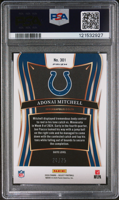 2024 PANINI SELECT ADONAI MITCHELL #301 TIE-DYE PRIZM PSA 10