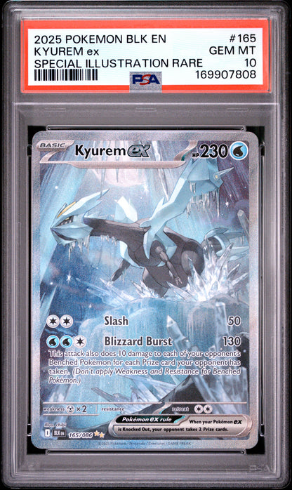2025 POKEMON BLK EN-BLACK BOLT KYUREM ex #165 SPECIAL ILLUSTRATION RARE PSA 10