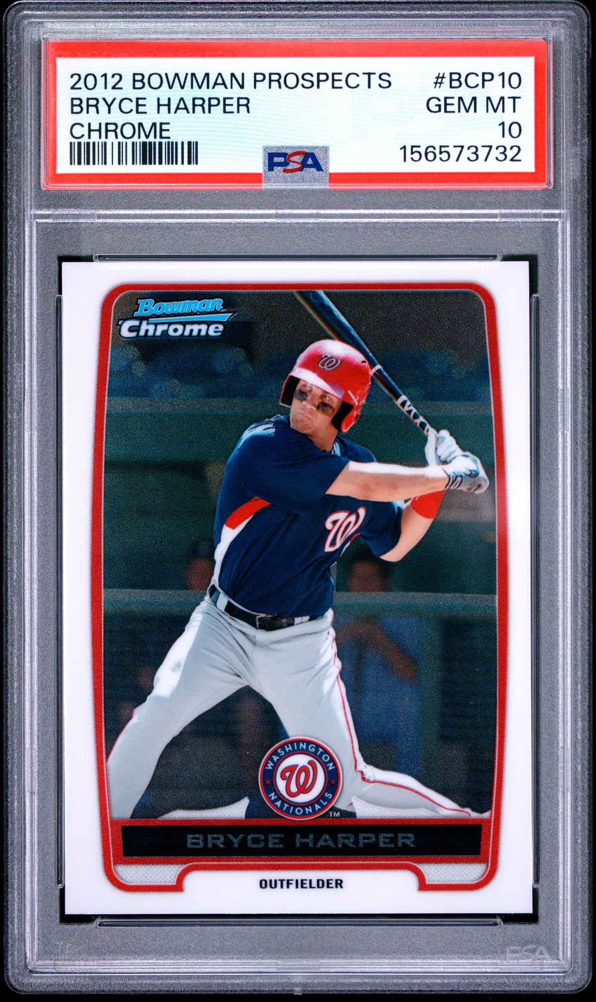2012 BOWMAN PROSPECTS BRYCE HARPER #BCP10 CHROME PSA 10