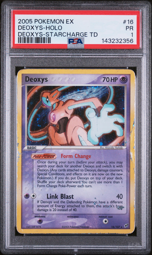2005 POKEMON EX DEOXYS DEOXYS-HOLO #16 DEOXYS-STARCHARGE TD PSA 1
