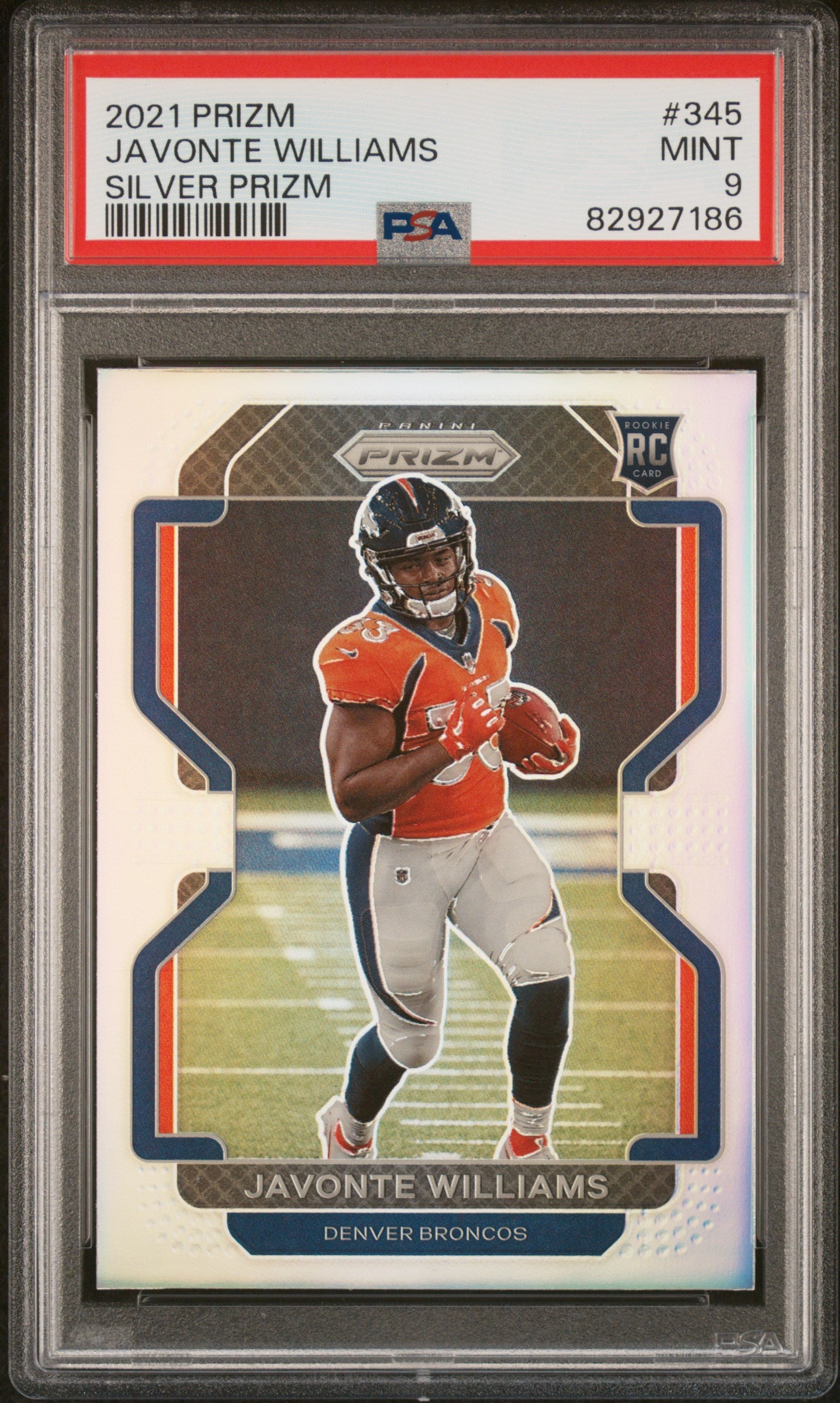 2021 PANINI PRIZM JAVONTE WILLIAMS #345 SILVER PRIZM PSA 9