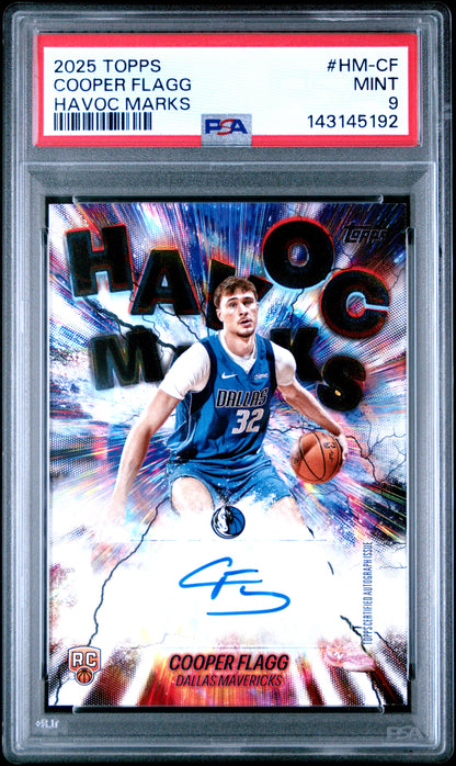 2025 TOPPS HAVOC MARKS Auto COOPER FLAGG #HM-CF PSA 9