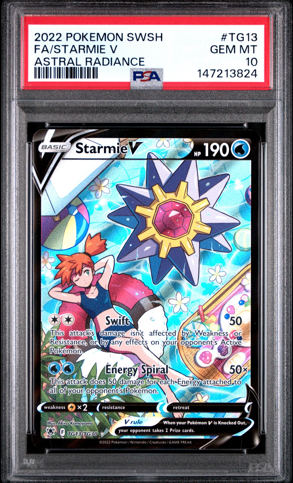 2022 POKEMON SWORD & SHIELD ASTRAL RADIANCE FA/STARMIE V #TG13 ASTRAL RADIANCE PSA 10