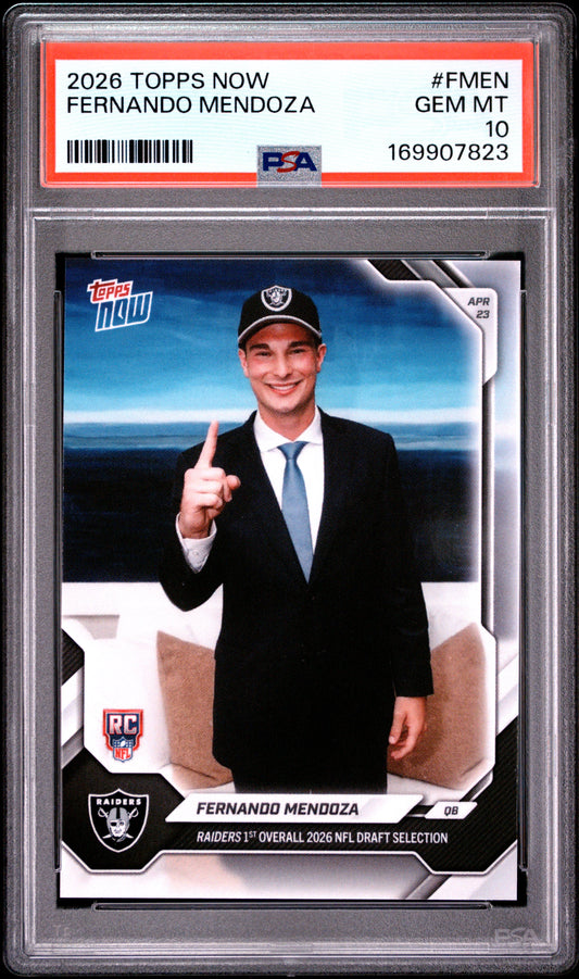 2026 TOPPS NOW FERNANDO MENDOZA #FMEN PSA 10