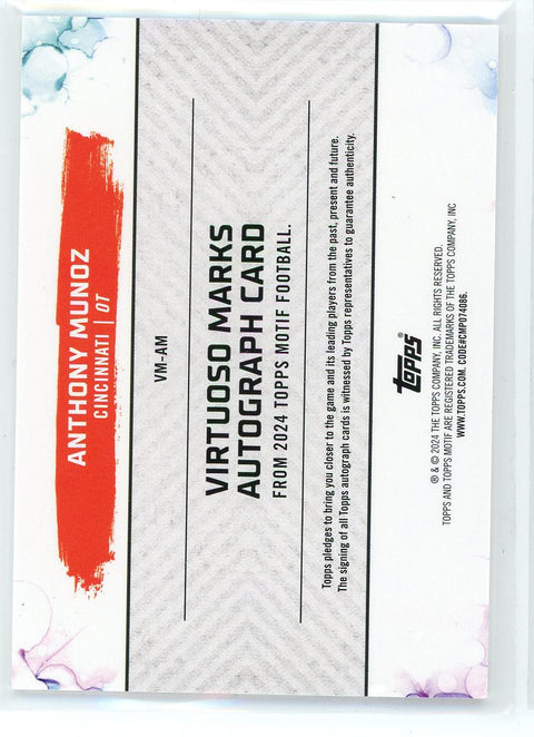 2024 Topps Motif #VM-AM Anthony Munoz Virtuoso Marks Autograph /5